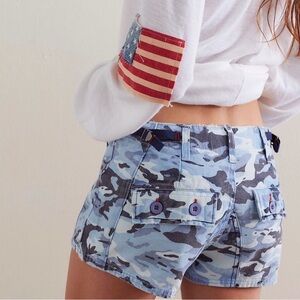 Free People All Yours Camo Micro Shorts size 6